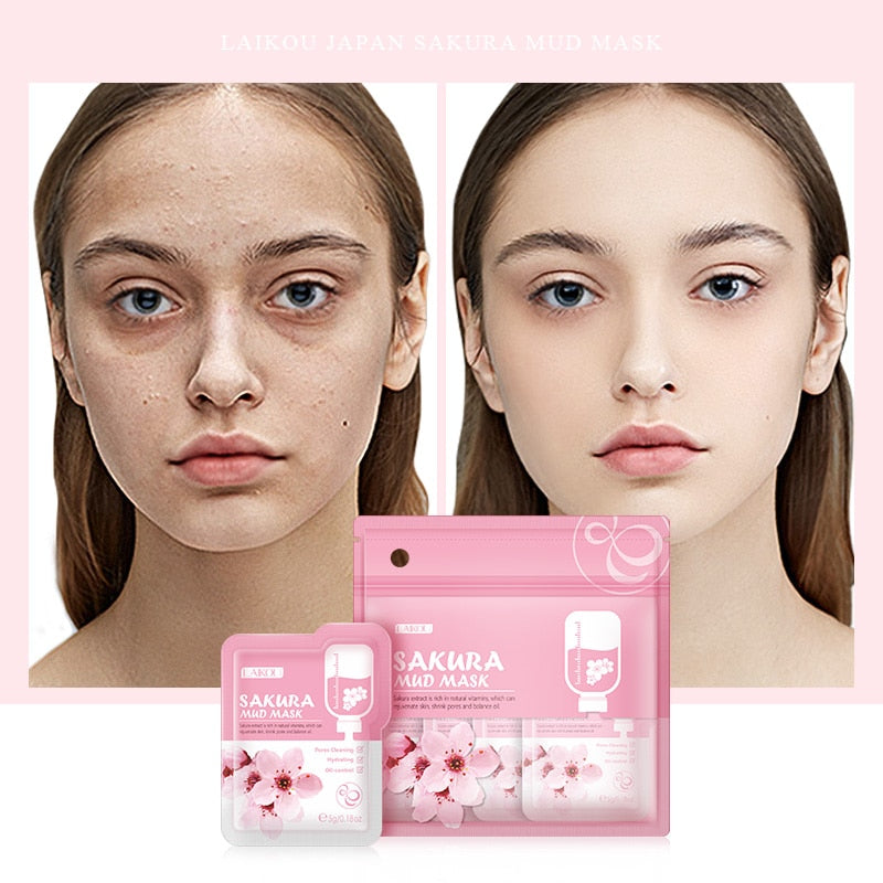 Sakura Mud Face Mask Anti Wrinkle - 7pcs