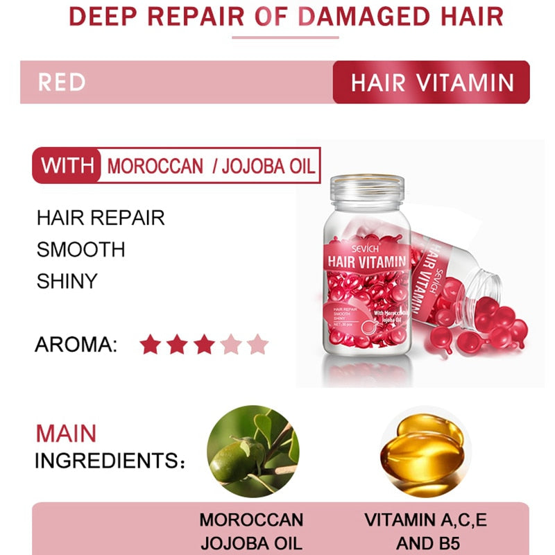 Damaged Repair Keratin Complex Vitamin Capsule Hair Oil