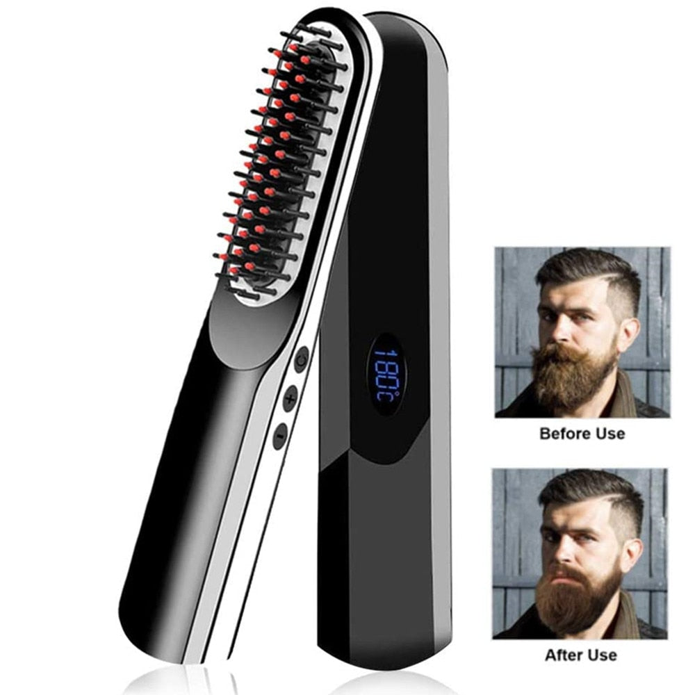 Mini Hair Comb Men's Quick Beard Brush Straightener